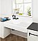 Kingston Brass GCKWS422117 Petra Galley 42" Cast Iron Wall Mount Kitchen Sink with Drainboard - White