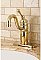 Victorian Single-Handle Monoblock Bathroom Faucet with Pop-Up Drain - Polished Brass
