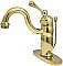 Victorian Single-Handle Monoblock Bathroom Faucet with Pop-Up Drain - Polished Brass
