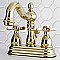 Kingston Brass 4-Inch Centerset Lavatory Faucet - Metal and Porcelain Cross Handles - Polished Brass