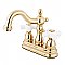 Kingston Brass 4-Inch Centerset Lavatory Faucet - Porcelain Cross Handles - Polished Brass