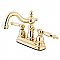 Kingston Brass 4-Inch Centerset Lavatory Faucet - Metal Lever Handles - Polished Brass