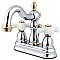 Kingston Brass 4-Inch Centerset Lavatory Faucet - Porcelain Cross Handles - Polished Chrome/Polished Brass