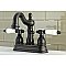 Kingston Brass 4-Inch Centerset Lavatory Faucet - Metal and Porcelain Levers - Oil Rubbed Bronze