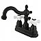 Kingston Brass 4-Inch Centerset Lavatory Faucet - Porcelain Cross Handles - Oil Rubbed Bronze