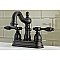 Kingston Brass 4-Inch Centerset Lavatory Faucet - Metal and Porcelain Lever Handles - Oil Rubbed Bronze