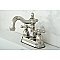 Kingston Brass 4-Inch Centerset Lavatory Faucet - Metal and Porcelain Cross Handles - Polished Nickel