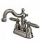 Kingston Brass 4-Inch Centerset Lavatory Faucet - Metal Levers - Brushed Nickel