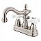 Kingston Brass 4-Inch Centerset Lavatory Faucet - Porcelain Cross Handles - Brushed Nickel