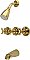 Tub and Shower Faucet Valves and Trim Kit with Metal Cross Handles - Polished Brass