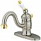 Kingston Brass KB3409PL Victorian 4" Centerset Single Handle Bathroom Faucet, Brushed Nickel/Polished Brass