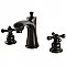 Victorian Widespread Lavatory Faucet - Metal Cross Handles - Oil Rubbed Bronze