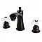 Victorian Widespread Lavatory Faucet - Porcelain Cross Handles - Oil Rubbed Bronze