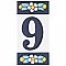 Sevillano Flora Address Number 9 2-1/8" x 4-3/8" Ceramic Wall Tile - Sold by the individual piece