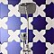 Argile Star Blu w/Bianco Cross 7" x 14" Porcelain Floor and Wall Tile - 2 Tiles Per Case - .72 Square Feet