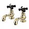 Kingston Brass KS1102PKX Basin Tap Faucet with Cross Handle, Polished Brass