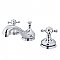 Heritage Widespread Sink Faucet - Metal Cross Handles - Polished Chrome