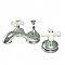 Heritage Widespread Sink Faucet - Porcelain Cross Handles - Polished Chrome