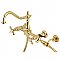 Essex Wall Mount Bridge Kitchen Faucet with Brass Spray -  Polished Brass