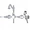 Heritage Wall Mount Bridge Kitchen Faucet with Brass Sprayer -  Polished Chrome