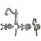 Heritage Wall Mount Bridge Kitchen Faucet with Brass Sprayer -  Brushed Nickel