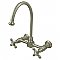 Restoration Wall Mount Bridge Kitchen Faucet -  Brushed Nickel