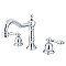 Heritage Widespread Sink Faucet - Metal Lever Handles - Polished Chrome