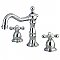 Heritage Widespread Sink Faucet - Metal Cross Handles - Polished Chrome