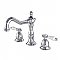 Heritage Widespread Sink Faucet - Porcelain Button Lever Handles - Polished Chrome