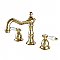 Heritage Widespread Sink Faucet - Crystal Lever Handles - Polished Brass
