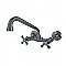Two-Handle Adjustable Center Wall Mount Kitchen Faucet -  Polished Chrome
