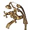 Kingston Brass KS267AB Kingston Clawfoot Tub Faucet with Hand Shower, Antique Brass
