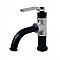 Kingston Brass KS2821KL Whitaker Single-Handle Bathroom Faucet with Push Pop-Up, Matte Black/Polished Chrome