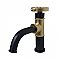 Kingston Brass KS2822RX Belknap Single-Handle Bathroom Faucet with Push Pop-Up, Matte Black/Polished Brass