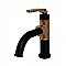 Kingston Brass KS2827KL Whitaker Single-Handle Bathroom Faucet with Push Pop-Up, Matte Black/Rose Gold