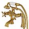 Kingston Brass KS288SB Essex Clawfoot Tub Faucet with Hand Shower, Brushed Brass