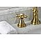 Governor Two-Handle 3-Hole Deck Mount Widespread Bathroom Faucet with Brass Pop-Up Drain - Brushed Brass