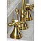 Governor Two-Handle 3-Hole Deck Mount Widespread Bathroom Faucet with Brass Pop-Up Drain - Brushed Brass