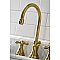 Governor Two-Handle 3-Hole Deck Mount Widespread Bathroom Faucet with Brass Pop-Up Drain - Brushed Brass
