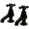 Restoration Basin Sink Faucet Separate Hot & Cold Taps - Metal Cross Handles - Oil Rubbed Bronze