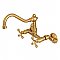Vintage 6" Adjustable Center Wall Mount Kitchen Faucet -  Brushed Brass