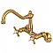 Kingston 6-Inch Adjustable Center Wall Mount Kitchen Faucet -  Brushed Brass