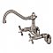 Kingston 6-Inch Adjustable Center Wall Mount Kitchen Faucet -  Brushed Nickel