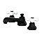 Metropolitan Widespread Lavatory Faucet - Porcelain Cross Handles - Matte Black