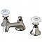 Celebrity Widespread Sink Faucet - Crystal Knob Handles - Brushed Nickel