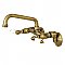 Kingston Two Handle Wall Mount Kitchen Faucet -  Antique Brass