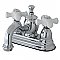 Kingston Brass 4-Inch Centerset Lavatory Faucet Porcelain Cross Levers - Polished Chrome