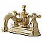 Kingston Brass 4-Inch Centerset Lavatory Faucet Metal Cross Levers Porcelain Cross Levers - Polished Brass
