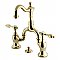 Kingston Brass KS7972TAL Tudor Bridge Bathroom Faucet with Brass Pop-Up, Polished Brass