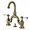 Kingston Brass KS7993PL English Country Bridge Bathroom Faucet with Brass Pop-Up, Antique Brass